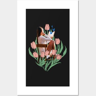 Tulip, flowers, floral design, plant, plants, floral shirt, blooming, flora Posters and Art